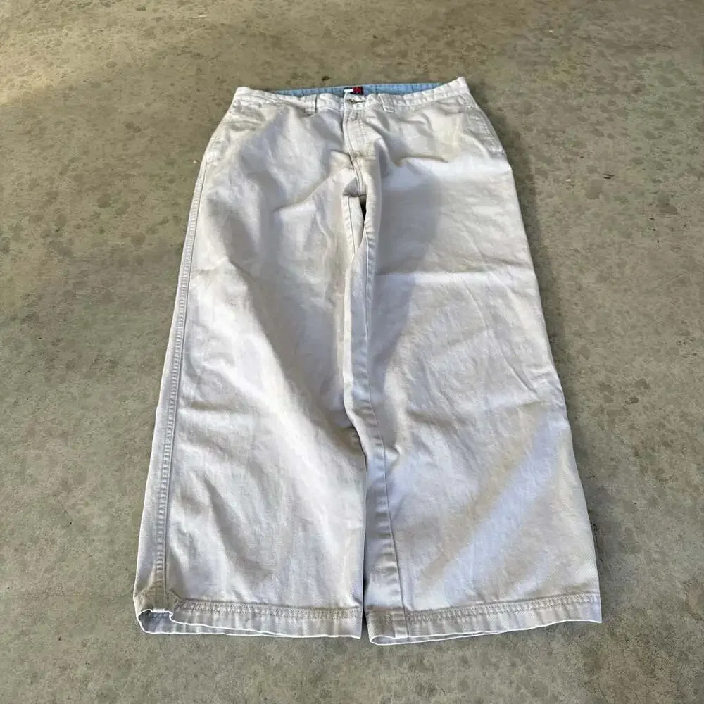 Vintage Y2K Tommy Hilfiger Wide-Leg Dress/Khaki Pants Off-White